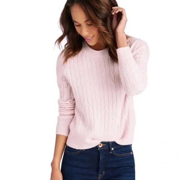 VINEYARD VINE Pink Cashmere
Cable Crew Neck Sweater - Picture 1 of 5